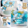 thumbnail image 4 of Acmee - Juego de 44 adornos para tartas de oso &ndash; Mini oso 3D para beb&eacute;, botella de leche, bolas de espuma azul y dorado, decoraci&oacute;n para tartas para ni&ntilde;os y, 4 of 6