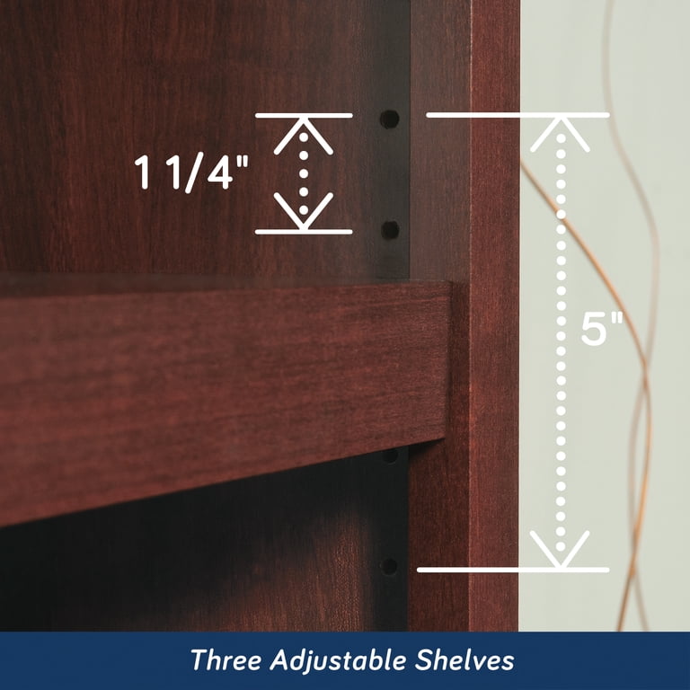 Sauder Select Cherry Finish 5-Shelf Wooden Bookcase Furniture with