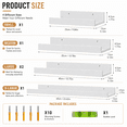 thumbnail image 2 of KAIWIN White Wood Floating Shelves Set of 5 (24/16/14/10In) - Wall Mounted Storage & Decor for Home, 2 of 5