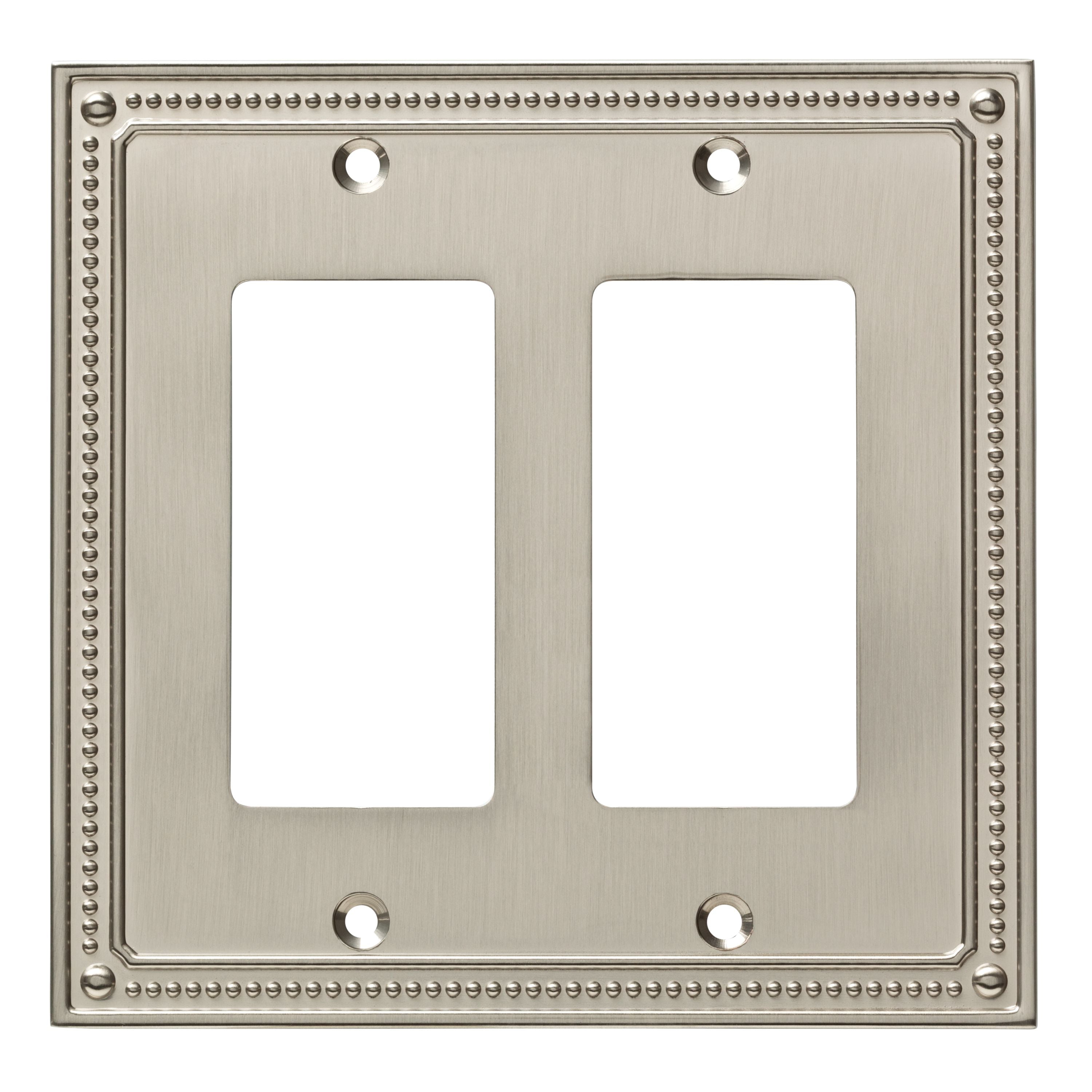 Franklin Brass Classic Beaded Double Decorator Wall Plate In Satin Franklin Brass Classic Beaded Double Decorator Wall Plate In Satin Nickel Com