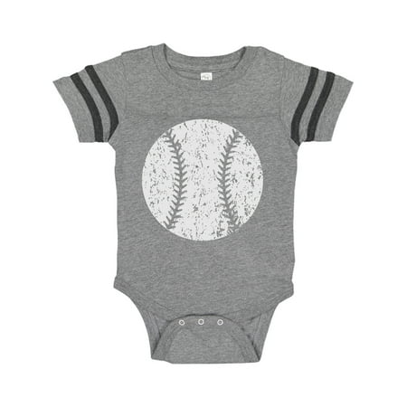 

Inktastic Distressed Baseball in White Gift Baby Boy or Baby Girl Bodysuit