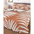 thumbnail image 3 of Quilts Twin-XL Size Bedding Set, Palm Leaves Burnt Orange Lightweight Quilted Comforter, Summer Botanical Coastal Tropical Soft Bedspread Coverlet with Pillow Covers for All Season, 68" x 98", 3 of 7
