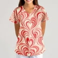 thumbnail image 5 of Scrub Top Women,Women's Valentine's Day Printed Loose-Fit V-Neck Pocket Short-Sleeve Nursing Scrubs Top - Red - L, 5 of 6