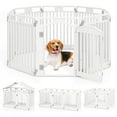 thumbnail image 1 of Costway 8-Panel 32" Tall Plastic Dog Panel with Securing Locking Door for Medium, 1 of 10