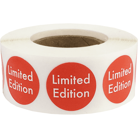 Red Limited Edition Retail Labels | .75" inch Round Circle - 500 Pack | InStockLabels.com