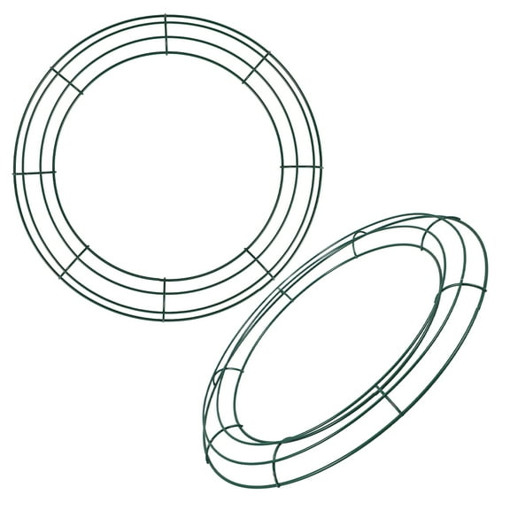 MLINS  2 Pcs Wreath Wire Frame Round Shaped Frames Rack Christmas Craft Supplies Green