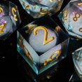 thumbnail image 3 of Fugacity Dnd Juego de dados con núcleo líquido hecho a mano con borde afilado, 7 piezas de dados de resina, juego de dados poliédricos de mazmorras y dragones, juego de dados D&D con estuche de regalo, 3 of 5