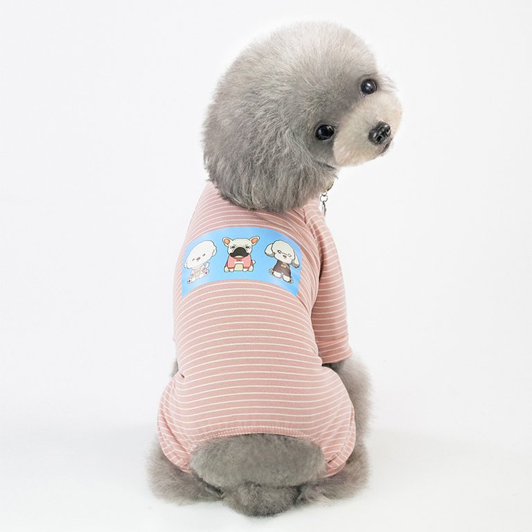Zunea Dog Pajamas For Small Dogs - Soft Cotton Striped Romper Jumpsuit For Yorkie, Chihuahua & Puppies
