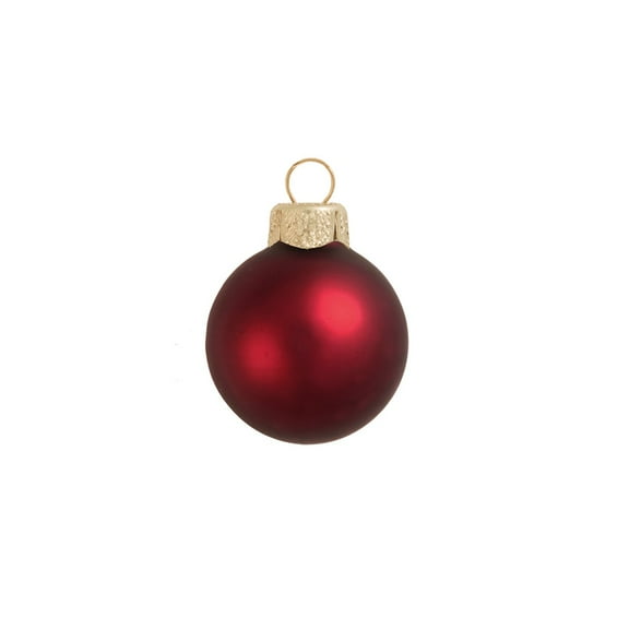 28ct Matte Henna Red Glass Ball Christmas Ornaments 2" (50mm)
