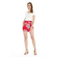 thumbnail image 2 of Hawaii Hangover Women Elastic Waist Shorts with Pockets in Hibiscus, 2 of 5