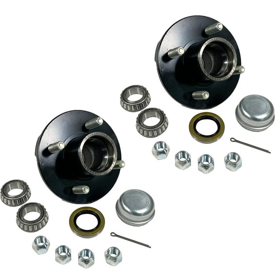 RIGID HITCH INCORPORATED Trailer Hub Kit (BT-100-PR) 4 Bolt on 4 Inch Circle with 1 inch I.D. Bearings - One Pair
