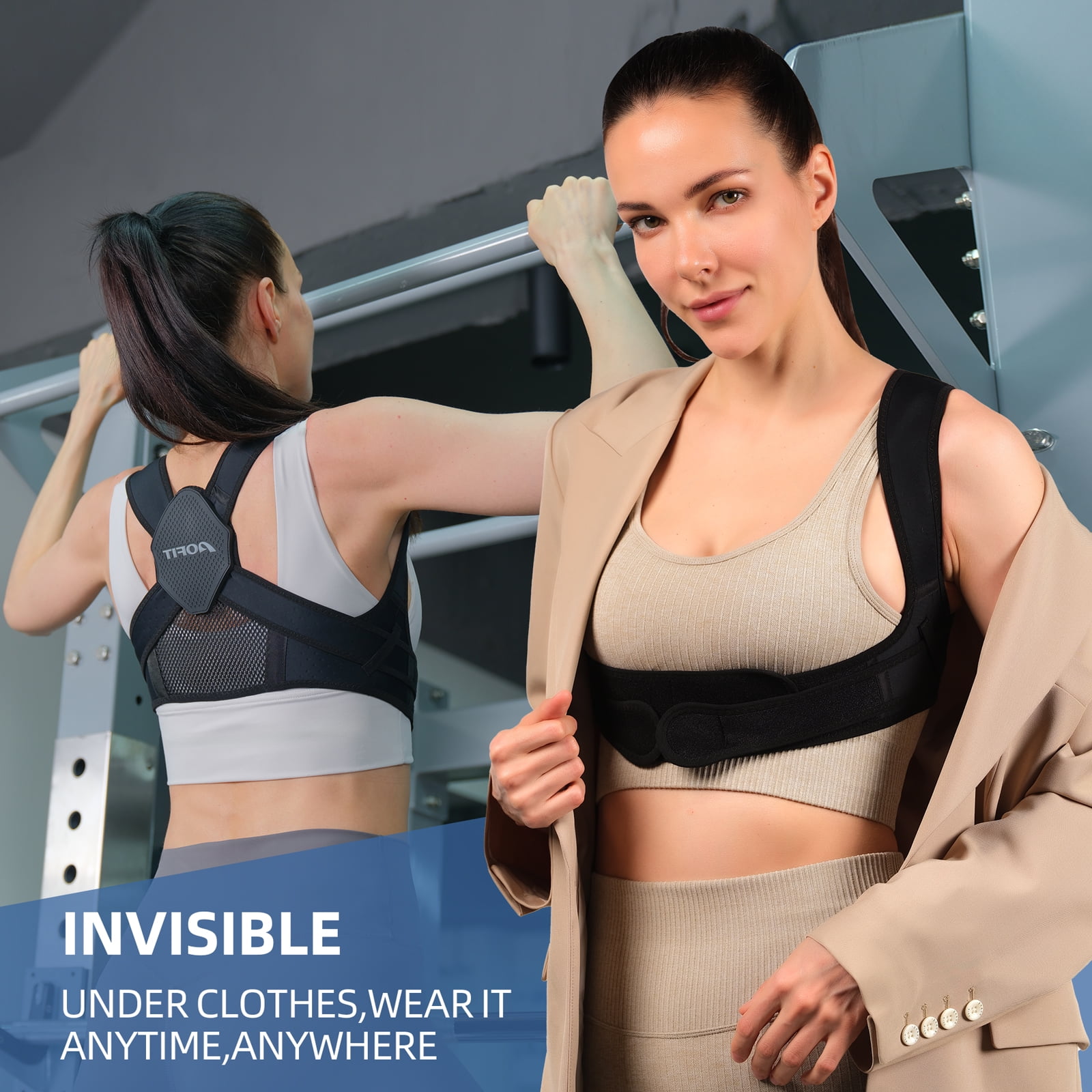 Aofit Posture Corrector for Women and Men, Breathable Back Brace, Adjustable Posture Corrector for Back