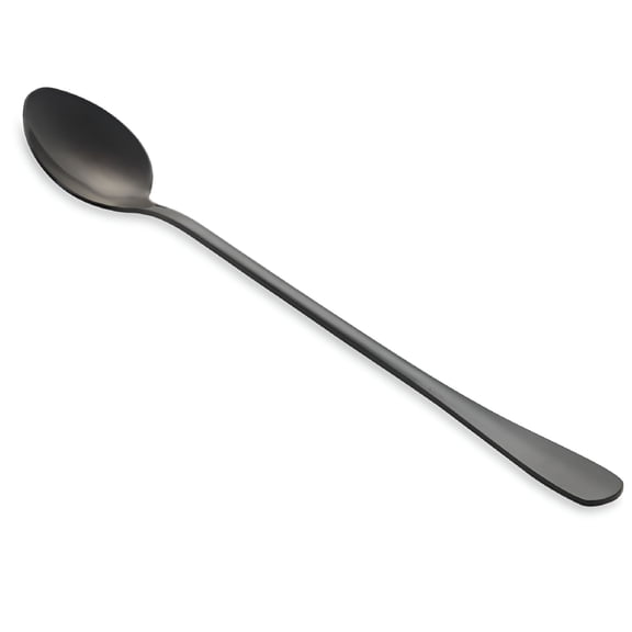 ACDANC 2026 New Stainless Steel Long Handle Ice Spoon Coffee Tea Spoons Tableware (Black), for Home, Kitchen, Dining Room, Coffee Shop, Bar, Office