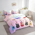 thumbnail image 3 of Erosebridal Coloful Guitar Bedding Sets Twin Size,Musical Instrument Comforter Sets with Sheets,Country Music Theme Bed in a Bag Twin Size For Youth,Lightweight Room Decor Reversible,7-Piece, 3 of 6