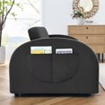thumbnail image 5 of Convertible Sofa Sleeper, 55.5" Pull-out Sofa Bed with Adjsutable Backrest and 2 Lumbar Pillows, Modern Sofa Chair with Storage Side Pocket for Living Room Bedroom, Black, 5 of 7
