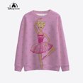 thumbnail image 5 of Sudadera con capucha de cuello redondo con estampado de princesa Barbie nueva de primavera y otoño de 2024, sudadera con capucha informal de manga larga con cuello redondo, regalo de Navidad rosa, 5 of 5