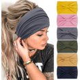 thumbnail image 1 of HSHDLDF Grand Bandeau pour Femmes Antidérapant, Bandeaux Noués, Entraînement, Yoga, Course, Turban Extensible, Bandeaux pour Cheveux (Lot de 6), 1 of 7