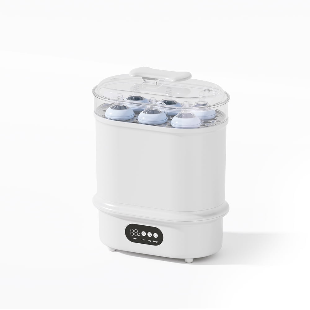Baby Bottle Cleaning and Drying System, Steam Sterilizer with Hot Air Circulation, 72H Smart Storage, Milk Warming and Food Heating Function