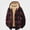 Red, variant on Afuyipoi Mens Hooded Coat Zip Front Plaid Lamb Fleece Warm Knit Jacket Red M