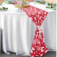thumbnail image 6 of Chiffon Table Runner 108 Inches Long, Christmas Snowman Navy Snowflakes Table Runner for Christmas Kitchen Table, Farmhouse Table Runners Cloth Decorative Table Runner for Seasonal Party, 6 of 7