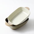 thumbnail image 4 of Household Stone-Patterned Double-Handled Baking Pan Vintage Rough Ceramic Square Deep Dish Steaming Bowl, 4 of 7