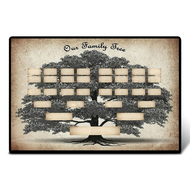Matsuzay Cartel de pared de árbol genealógico impreso cuadro de genealogía dormitorio sala de estar decoración navideña personalizada Type3 NO3