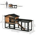 thumbnail image 3 of PawHut Wooden Rabbit Hutch Bunny House with Run, Slide-out Tray, Black, 69", 3 of 10