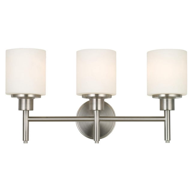 Design House 587386 Aubrey Transitional Integrated LED Indoor Light Frosted Glass, 3-Light Vanity Light, Satin Nickel