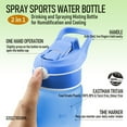 thumbnail image 3 of Bouteille d'Eau de Sport Extérieure BPA Pulvérisation Portable Étanche Tourisme Randonnée Camping Bouteille 1000ml, 3 of 5
