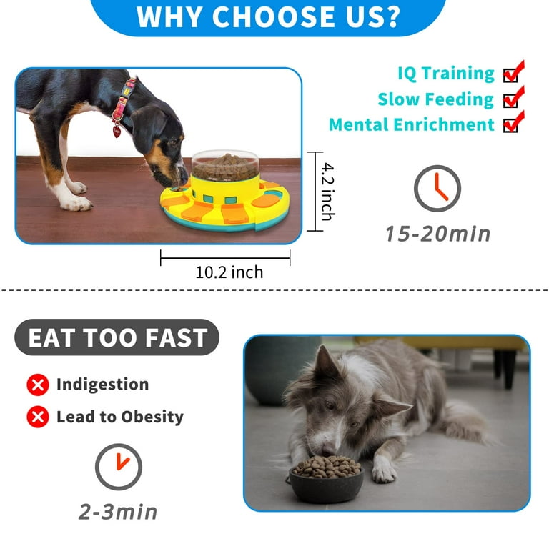 Dog Puzzle Toys, Interactive Dog Toys for IQ Training & Mental Enrichment,  Treat Food Dispensing Slow Feeding to Aid Pet Digestion Level 1 & Level 2 