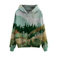 thumbnail image 3 of TWZH Women Traditional Landscape Painting Mountain Forest Printed Hoodie Tops, 3 of 3
