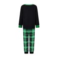 thumbnail image 3 of Conjunto de pijamas navideños familiares a juego con estampado de árbol, letras y cuadros. Pijamas de vacaciones para papá, mamá y niños., 3 of 9