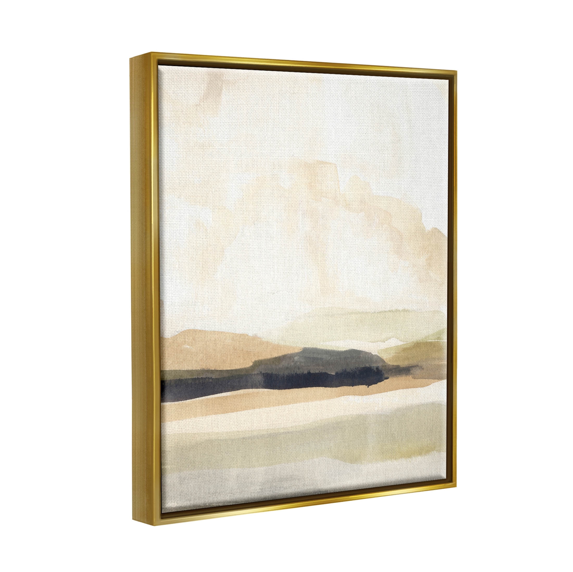 Stupell Industries Figurative Landscape Scene Painting Metallic Gold Floating Framed Canvas Print Wall Art, Design by Annie Warren