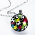 thumbnail image 2 of Football Glass Design Circle Pendant Necklace - Elegant Jewelry Piece, 2 of 5