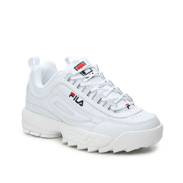 Fila Women's Disruptor II Premium Sneakers, White Red, 7 M - Walmart.com