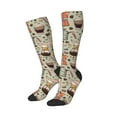 thumbnail image 2 of Daiia Sports Socks Coffee Makers Macaroons Chocolate Printed Novelty Crew Socks for Men Women Knee High Socks Cotton Socks Soft & Breathable Support Unisex Socks, 2 of 9