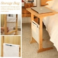 thumbnail image 2 of HTB C Shaped End Table Bamboo, Side Table with Storage Pocket, Couch Tables That Slide Under for Small Space Sofa Laptop Coffee Snack Bedside, 2 of 7