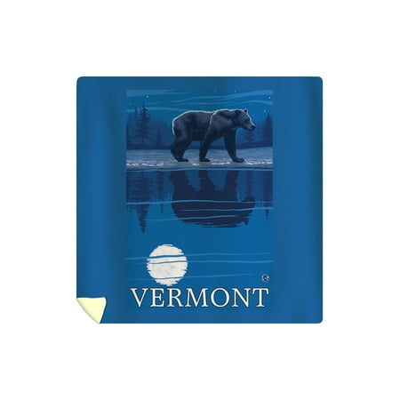 Vermont Fiber Designs Vermont - Bear in the Moonlight - Lantern Press Artwork (88x88 Queen Microfiber Duvet Cover) ()