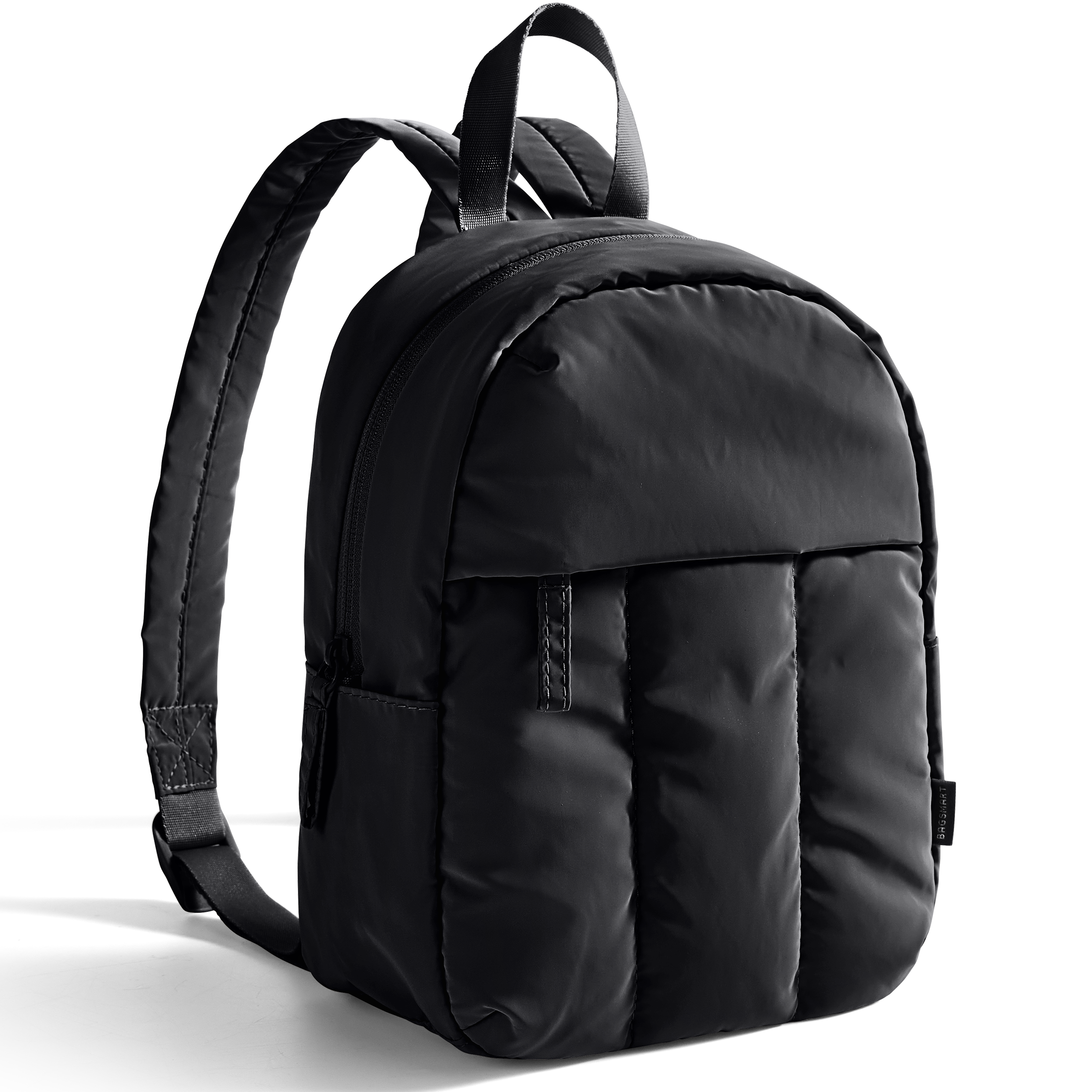 BAGSMART Lightweight Backpack Purses for Women, Water-resistant Puffer Mini Backpack Small Daily Backpack Fashion Bookbag, Quilted Black