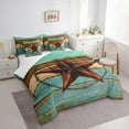 thumbnail image 3 of Manfei Boys Girls Western Texas Star Twin Bedding Sets 7-Piece,Vintage Aesthetics Bedding Comforter Set Microfiber,Rustic Lodge Cabin Breathable Sheet Sets,Microfiber Bedroom Decor,Reversible, 3 of 8