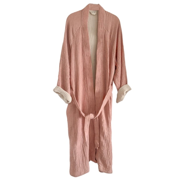 Crinkled Cotton Cuddle Robe Natural Yellow