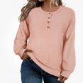 thumbnail image 2 of Teylalorva Women's Long Sleeve Round Neck Sweater Loose Stretchy Casual Fashion Pullover Top Pink Size L, 2 of 5