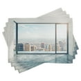 thumbnail image 1 of Ambesonne Landscape Place Mats Set of 4, Empty Loft Cityscape, Standard Size, Pale Grey and White, 1 of 6