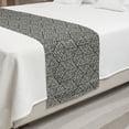 thumbnail image 2 of Geometric Bed Runner, Cubic Forms with Inner Abstract Stripes Modern Mosaic Design, Decorative Accent Bedding Scarf for Hotels Homes and Guestrooms, King, Charcoal Grey and Ivory, by Ambesonne, 2 of 2