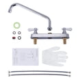 thumbnail image 4 of Wowow Double Handle Deck Mount Standard Kitchen Faucet in Polished Chrome, 4 of 6