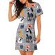 thumbnail image 2 of Easygdp Dog Camisón de manga corta para mujer, informal, estampado, 2 of 6
