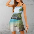 thumbnail image 3 of Tropical Beach Paradise Sweet Elegant Slip Dress Women Korean Kawaii Dress, 3 of 6