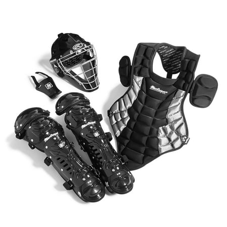 Junior Catcher's Gear Pack in Black/Silver (Ages (Best Youth Softball Catchers Gear)