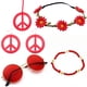 thumbnail image 3 of Gafas de carnaval hippies bohemias y pendientes con el logotipo del símbolo de la paz, collar, corona y diadema, 3 of 6