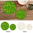 thumbnail image 3 of SKYSONIC 2 pcs Golden Horsesho Shamrock Pot Holders Trivets, Heat Resistant Trivets,St Patrick's Day Clover Cotton Thread Weave Mats for Hot Pads Pans Pot Bowl Teapot, 3 of 7